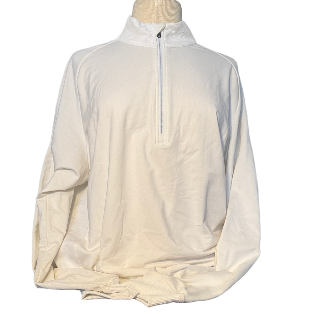 Adidas White Quarter Zip Pullover Men’s Large Athletic Golf Training Top
